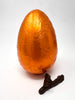 Handmade 70% dark chocolate orange Easter Egg in bright orange foil.